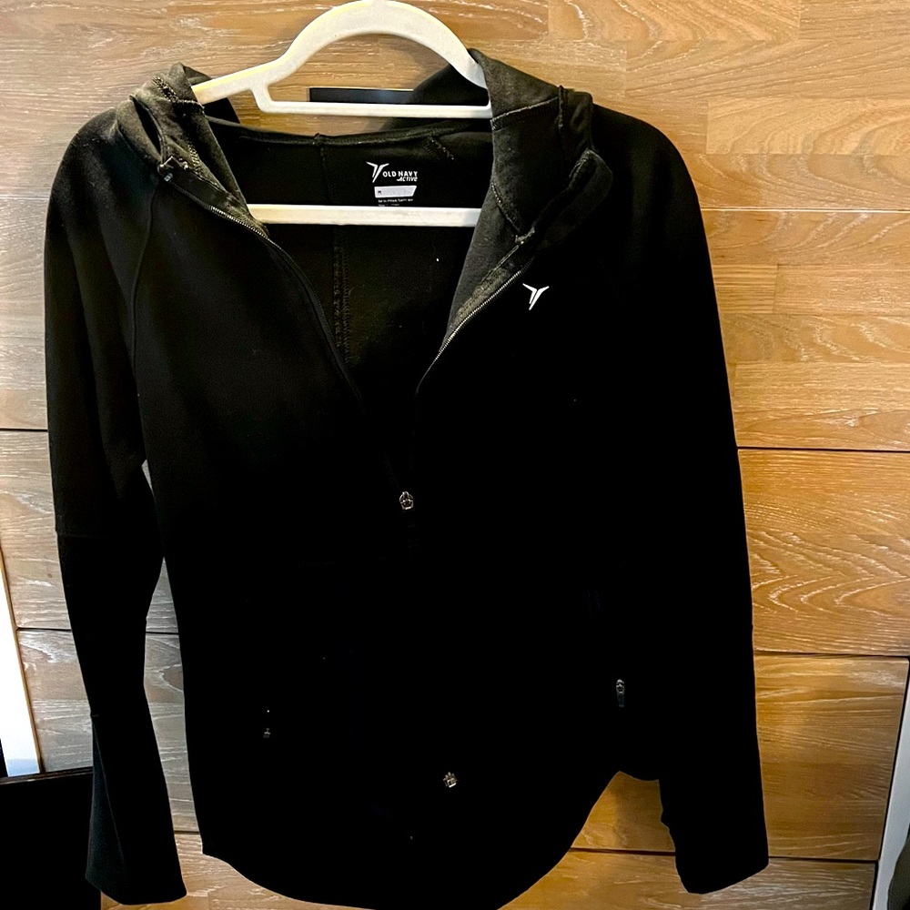 Yoga Jacket thumbholes & pockets! blk M